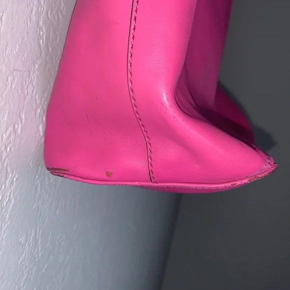 Kate Spade Pink Tote Bag Red Interior Large Shoulder Purse - Picture 5 of 16